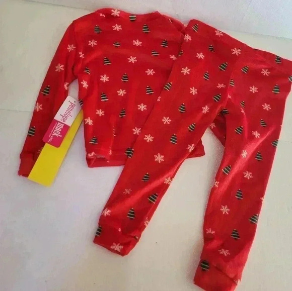 Pajamas Red Winter Snowflake 2 Piece Pants Set Christmas Red White New size  24 - Picture 3 of 7